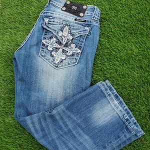 Miss Me, embellished denim capri, size 27in waist